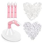 Deciniee Practice Hand for Acrylic Nails, 3Pcs Adjustable Pink Practice Finger and 200Pcs Replaceable Nail Tips White/Transparent,Professional Nail Hand Practice Model Acrylic Nail Kit for Manicure