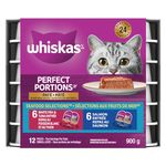 WHISKAS Perfect Portions Seafood Selections Adult Wet Cat Food Paté, 12x75g Tray