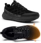OrthoComfoot Men's Orthopedic Wide Toe Box Trail Running Footwear: Orthotic Arch Support Walking Sneakers, Comfortable Casual Shoes for Swollen Feet & Outdoor Adventures Black Size 11