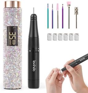 Lavinda Portable Nail Drill 35000 RPM, Professional Rechargeable Cordless Electric Nail File with Bits for Acrylic Gel Nails Polishing Removal, Manicure Pedicure Efile Kit for Salon Home, Diamond