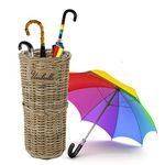 URBNLIVING Kubu Rattan Wicker Umbrella Brolly Stand Woven Basket Holder Walking Stick Storage Bin