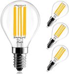 BRIMAX E14 Dimmable LED Bulb 6W 50W Equivalent AC220-240V 2700K Soft White G45 Golf Ball Bulbs, Small Edison Screw Bulb Clear Glass LED Filament Bulb for Ceiling Fan, Pendant Light, 4Pack