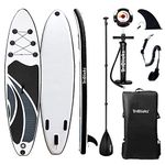 Triclicks 10ft Stand Up Paddle Boards Inflatable SUP Board Surfboard - Beginner's Kit. Adjustable Paddle, Air Pump With Pressure Guage, Fin, Repair Kit, Premium Leash & Rucksack (Style 10)