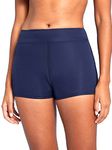 Ocean Blues Women's Navy Blue High Waisted Board Shorts Tummy Control Boyshorts Tankini Bottom Size Medium