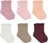 Baby Grip Ankle Socks 6 Pairs | Newborn Infant Toddlers Socks Organic Cotton | Kids Boys Girls Ankle