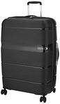 American Tourister Trolley Bag for Travel|Linex 77 Cms Polypropylene Hardsided 4 Spinner Wheels Large Check-in Luggage Bag|Suitcase for Travel|Trolley Bag for Travelling,Black