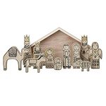 Heaven Sends Traditional Nativity Set - Wooden Figures in wooden stable storage box