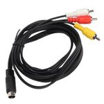 Video Adapter Cable, 3 RCAS Plug to 7 Pin Mini DIN Plug Extension Cable, S-Video 7 Pin DIN Male to 3 RCAS Male RGB Composite Video Extender Cable Adapter for DVD, CD Players, PC Laptop