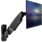 VIVO Height Adjustable Pneumatic Arm Single Monitor Wall Mount, Full Motion Articulating, Fits 17 to 27 inch Screen, Black, MOUNT-V001A