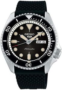 Seiko Men's Analogue Automatic Watch with Silicone Strap SRPD73K2, Black, strap