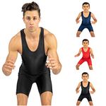 4 Time All American Wrestling Singlet: Black, Navy Blue, Red, Teal sizes 4XS-5XL, Black, XS 71-90 lbs.