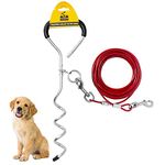 Downtown Pet Supply Premium Steel Spiral Dog Tie - Out Stake with Cable (3m, 6m, 9m)