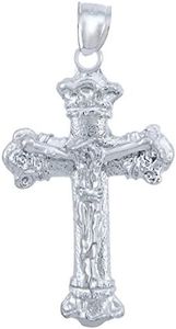 Religious Jewelry 925 Sterling Silver Vintage Antique Look Crucifix Cross Pendant Necklace