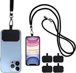 Cell Phone Lanyard, GEJEFA 2PCS Adjustable Nylon Neck Phone Strap Detachable Phone Tether Safety Strap with 4PCS Durable Patches for iPhone/Samsung/Google/Oneplus/All Smartphone