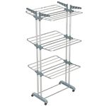 LiMETRO STEEL Premium Clothes Drying Stand Foldable with Wings | Heavy Duty Steel Clothes Stand | Rust Proof Cloth Dryer Stand | Space Saving Clothes Drying Rack for Balcony & Indoor Use