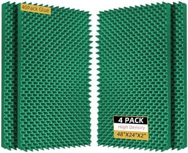 TEMGCUAM 4 Pack Sound Proof Foam Panels |48"×24"×2" Egg Crate Foam Pad | High Density Soundproof Wall Panels for Home Studio Noise & Thermal Insulation |With Adhesive Stickers 40PCS (Green)…