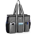 Trunab Nurse Bag and Tote for Work with Padded Laptop Sleeve, Nursing Bag with Multiple Pockets for Hospice Visit, Home Health Care, Bag Only, Grey (Patented Design)