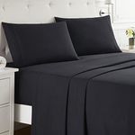 California King Sheets - Bed Sheets California King Size – Deep Pocket Hotel Sheets – Cool Sheets - Luxury 1800 Sheets Hotel Bedding Microfiber Sheets - Soft Sheets – California King - Black