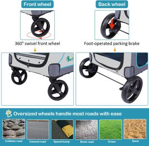 Ownpets X-Large Pet Stroller – Blue, Heavy-Duty for Large Pets