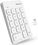 Macally USB C Wireless Number Pad | Numeric Keypad for Mac Macbok iMac | Wireless 10 Key for Laptop PC Computer Notebook Surface Chrome (2.4G USB) Perfect for Data Entry Numpad Number Keyboard