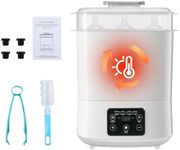 Baby Bottle Sterilizer & Dryer, Electric Baby Sterilizer with Digital LCD, Portable Steam Bottle Sanitizer for Baby Stuffs, Bottles & Breast Pump Accessories, Auto Power-Off, Warming Milk and Food