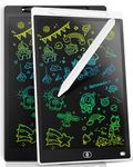 Genialba 2 Pieces 10 Inch LCD Writing Board, Colourful LCD Writing Tablet, Electronic Graphic Tablet for Children's Games (Black, White)