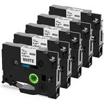Labelife Compatible Label Tape Replacement for Brother P Touch TZe TZ Label Maker Tape TZe-231 TZe231 for Brother P-Touch PTD210 PTH110 PTD400 D600 Labeler, 12mm 0.47 Laminated Black on White, 5-Pack