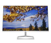 HP M27f Ultraslim Monitor 27 Inch, Full HD 1080p, 75hz Refresh Rate 2 x HDMI, 1 x VGA Blue Light Filter, Anti Glare, Tilt Adjutsment, Flicker Free, 178 Degree Ultra Wide Viewing Angle, Silver & Black