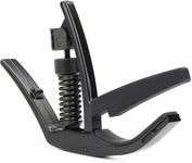 D’Addario Guitar Capo – NS Artist Drop Tune - For 6 String Acoustic Guitars - For Drop Tuning - Single Hand Use – Integrated Pick Holder and NS Micro Tuner Mounting Bracket - Black