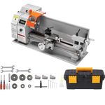 Uargd Mini Metal Lathe Machine, 7'' x 16'', 800W Benchtop Precision Lathe, 150-2500 RPM Variable Speed, with 3.9'' 3-jaw Chuck and Tool Box for Crafting Metal Components
