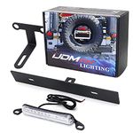 iJDMTOY Rear Spare Tire Mount License Plate Relocator Bracket w/ 12-SMD LED License Plate Light Compatible With 2007-2017 Jeep Wrangler JK
