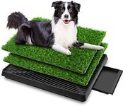 Sailnovo 63 x 50 cm Dog Toilet, Lawn Reinforcement Puppy Toilet with 2 Pieces Artificial Grass, Dog Toilet Puppy Litter Tray Pet Toilet Training Mat