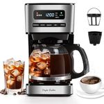 Taylor Swoden 1.8L Filter Coffee Machine with Iced Coffee Mode, Programmable Drip Coffee Maker, 24H Timer, 3 Brew Strengths, Auto Clean, Keep Warm & Anti-Drip, Glass Carafe, Black - Flex