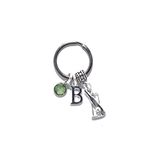 Cricket keyring personalised gifts birthstone initial bag charm keychain cricket ball stump gift