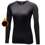 Sillictor Thermal Base Layer Womens Wicking Ski Base Layers with Thumb Hole Long Sleeve Running Top for Sports Gym Hiking Cycling Women Compression Tops High Wicking Breathable Warm 5021 Black M