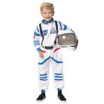 Spooktacular Creations Child Halloween Astronaut Costume, Unisex NASA Pilot Jumpsuit With Astronaut Helmet, Costumes for Kids, White, Toddler (3-4 yrs)