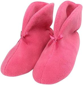 Forfoot Slipper Boots, Womens House Fluffy Slippers Indoor and Outdoor Non-Slip Boots Home Winter Office Shoes Bedroom Slippers Boots Rose Red Women Slippers Size 8