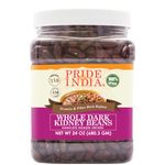 Pride Of India - Whole Dark Kidney Beans - Contains 1.5 lbs (680 gm) Jar - Best used in Tacos, Salads, Curries, Boiled Rice etc., Low Calorie & Low Fat - Superb Value For Money