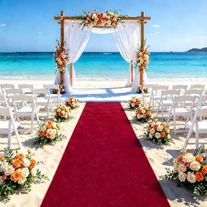 FUHSY Burgundy Aisle Runner for Wedding Carpet Runner Rug 4x30 FT Velvet Wedding Aisle Runners for Outsides Indoor Wedding Floor Runner Aisle Decorations for Prom Party Events