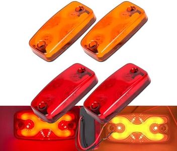 NEW SUN 4-Pack Trailer Top & Side Marker Lights, Premium IP 67, Halo Neon Design for Turn, Stop, Tail Lamps for Truck, Camper, RV, Van,Bus, 16 Bright LEDs, 4"x2" Ultrawide Beam Angle, Durable PC Lens