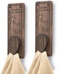 Besuerte Wooden Kitchen Towel Hook, Wall Mounted Wood Towel Hooks Set of 2, Kitchen Towel Holder Racks Hanger for Kitchen, Bathroom Home Decor