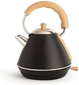 CREATE/KETTLE RETRO M/Bouilloire électrique Noir/Ébullition rapide, capacité 1l, arrêt automatique, filtre anti-calcaire, arrêt automatique, indicateur de niveau d'eau, Ø17,2 cm, 1200 W