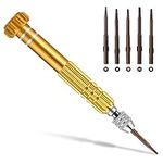 Grevosea 5-in-1 Mini Screwdriver Set, Multifunctional Tiny Screwdriver Slotted and Phillips Professional Precision Sunglasses Screwdriver for Eyeglass Sunglass Watch Jewelry Computer Repair Tool Kit