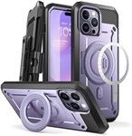 SUPCASE for iPhone 14 Pro Max Case with Stand (Unicorn Beetle Pro Mag), [Compatible with MagSafe] [Built-in Screen Protector & Belt-Clip] Magnetic Protective Phone Case for iPhone 14 Pro Max, Purple