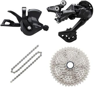 JGbike 10 Speed MTB 4pc groupset Compatible with Shimano Deore M4100: Right Shift Lever SL-M4100-R,Long cage Rear Derailleur “RD-M4120-SGS“, Sunrace CSMX3 11-42T Black Cassette, KMC X10 Chain