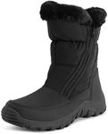 Polar Womens Memory Foam Twin Zip Opening Pull On Nylon Waterproof Thick Faux Fur Lined Winter Rain Snow Boots - Black - UK6/EU39 - YC0663