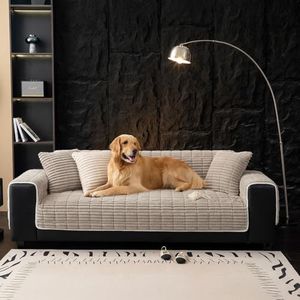 YQLKYMLO Waterproof Couch Cover for Dogs, Fuzzy Pet Couch Covers, Coffee