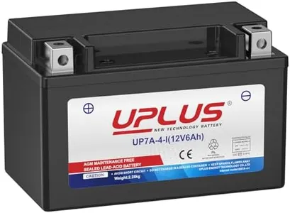 UPLUS UP7A-4-I Motorcycle Battery,12V 6Ah, replace for-TX7A, AGM-Maintenance-Free SLA Batteries Scooter ATV | Confirm size before order 150L x 87W x 93H(mm)