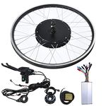 Mountain Bike Electric Bike Conversion Kit with Motor 26 Inch 48V 1500W Wheel KT-LCD5 Meter,can Track Speed,Mileage and Gear Data(Front Drive)