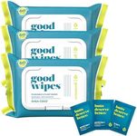 Goodwipes Flushable Wipes – Soothing Botanicals – Soft & Gentle Wet Wipes for Home Use, Septic & Sewer Safe – Largest Adult Toilet Wipes – Shea-Coco, 180 count (3 packs) + 3 individually wrapped